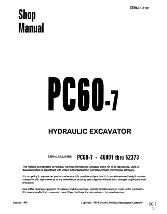 Manual de Taller Excavadora Komatsu PC60-7