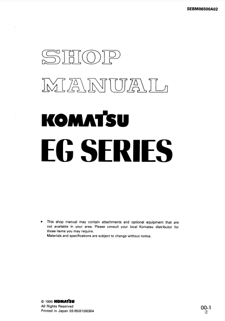 Manual de Taller Generador del Motor Komatsu EG33 Series