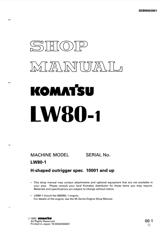 Manual de Taller Grúa Komatsu LW80-1