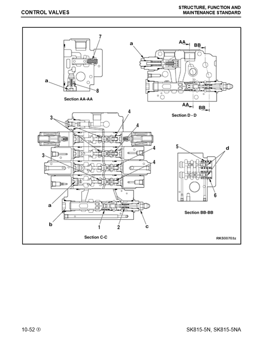 Manual de Taller Minicargador Komatsu SK815-5N, SK815-5NA