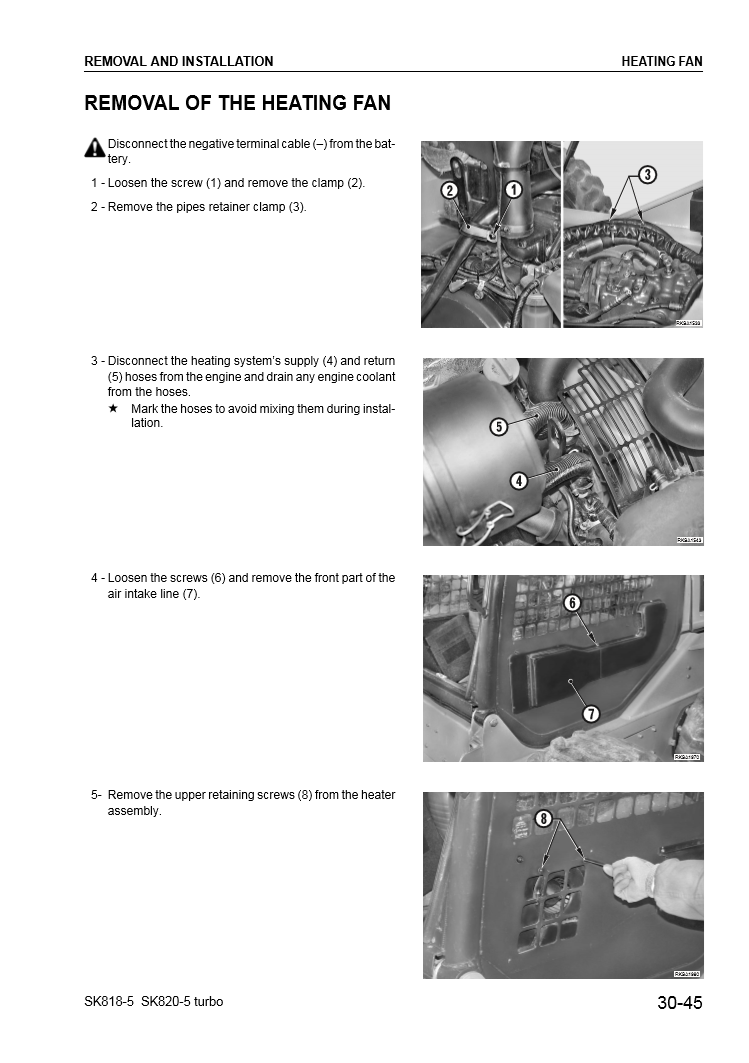 Manual de Taller Minicargador Komatsu SK818-5, SK820-5 Turbo