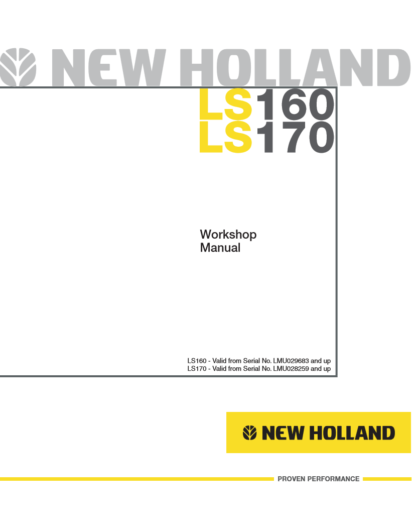 Manual de Taller Minicargador New Holland LS160, LS170