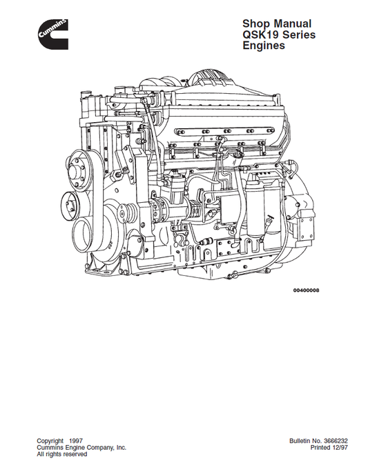 Manual de Taller Motor Cummins QSK19 Series
