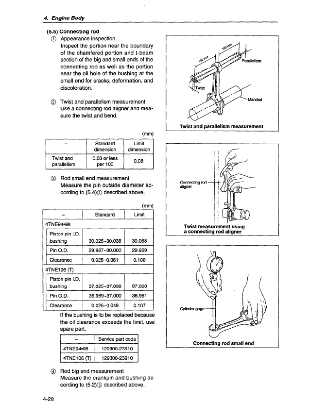 Manual de Taller Motor Diesel Komatsu 4D98 Series, 4D106 Series, S4D106 Series