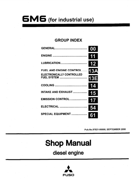 Manual de Taller Motor Industrial Mitsubishi Fuso 6M60