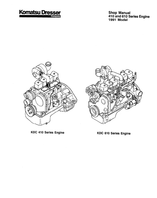 Manual de Taller Motor Komatsu KDC410, KDC610 Series