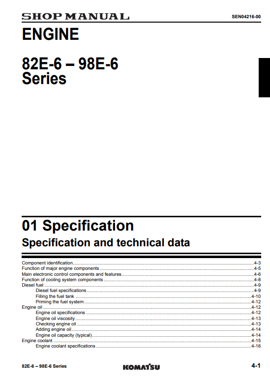 Manual de Taller Motor Komtsu 82E-6 a 98E-6 Series