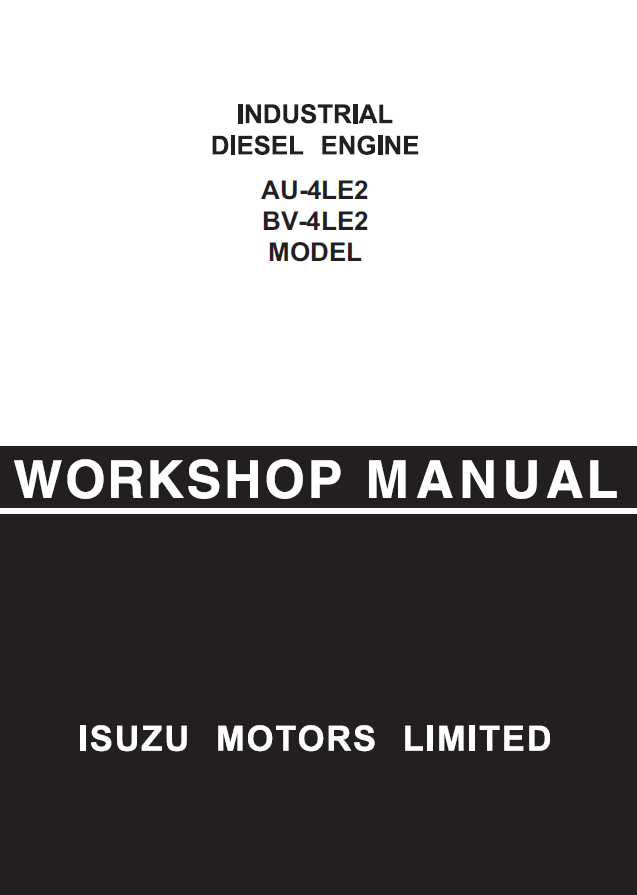 Manual de Taller Motores Indstriales Isuzu AU-4LE2, BV-4LE2