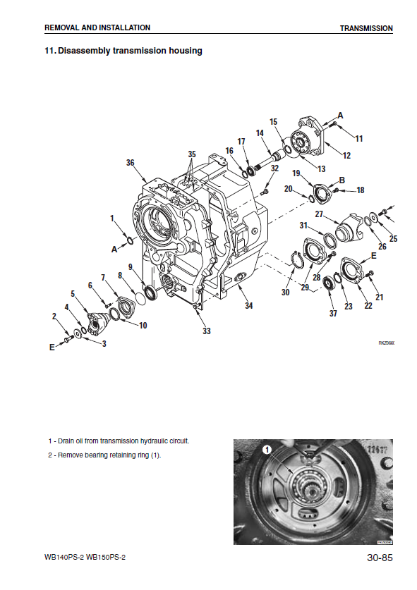 Manual de Taller Retroexcavadora Komatsu WB140PS-2 - 140F50092, WB150PS-2 - 150F50020