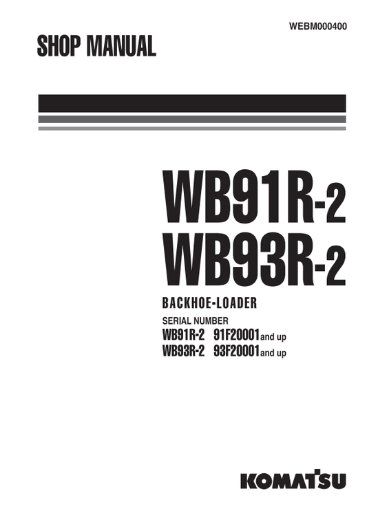 Manual de Taller Retroexcavadora Komatsu WB91R-2, WB93R-2