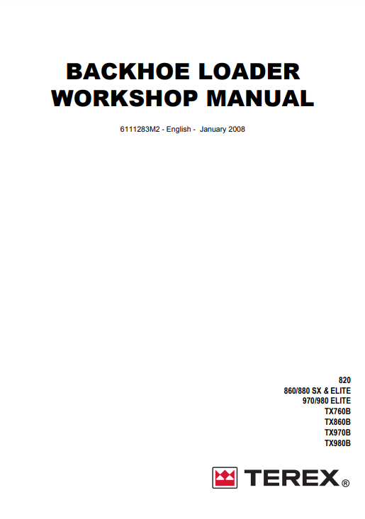 Manual de Taller Retroexcavadora Terex 820 - 970