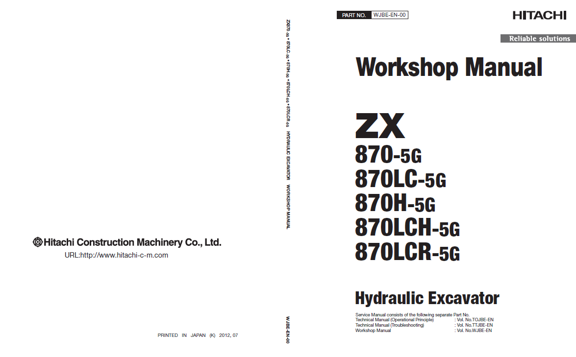 Manual de Taller y Circuitos Eléctricos Excavadora Hitachi ZX870-5G