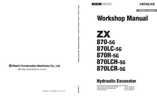 Manual de Taller y Circuitos Eléctricos Excavadora Hitachi ZX870-5G