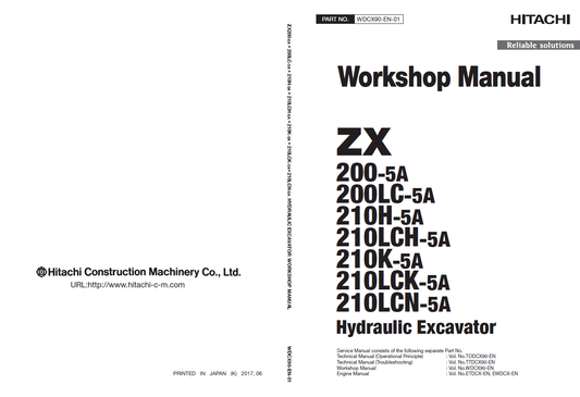 Manual de Taller y Diagrama Circuitos Eléctricos Excavadora Hitachi ZX200-5A, ZX210-5A Series