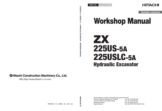 Manual de Taller y Diagrama Circuitos Eléctricos Excavadora Hitachi ZX225US-5A, ZX225USLC-5A