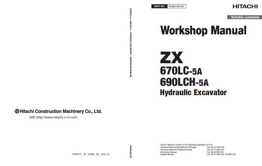 Manual de Taller y Diagrama de Cirucuitos Eléctricos Excavadora Hitachi ZX670LC-5A, ZX690LCH-5A