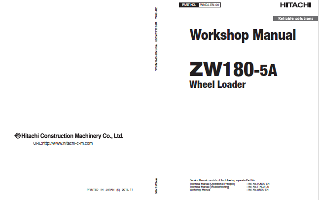 Manual de Taller y Diagramas Circuitos Eléctricos Cargador Hitachi ZW180-5A