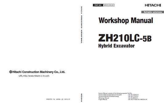 Manual de Taller y Diagramas Circuitos Eléctricos Excavadora Hibrida Hitachi ZH210LC-5B