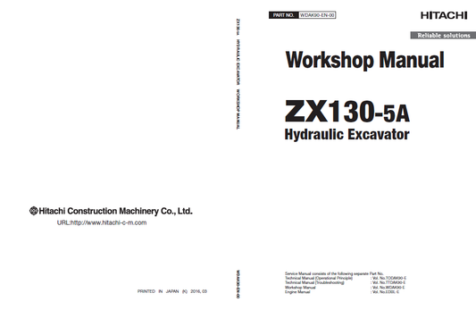 Manual de Taller y Diagramas Circuitos Eléctricos Excavadora Hitachi ZX130-5A