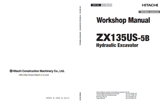 Manual de Taller y Diagramas Circuitos Eléctricos Excavadora Hitachi ZX135US-5B