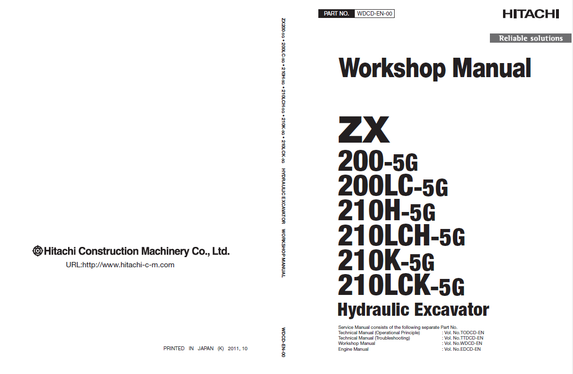 Manual de Taller y Diagramas Circuitos Eléctricos Excavadora Hitachi ZX200-5G, ZX210-5G