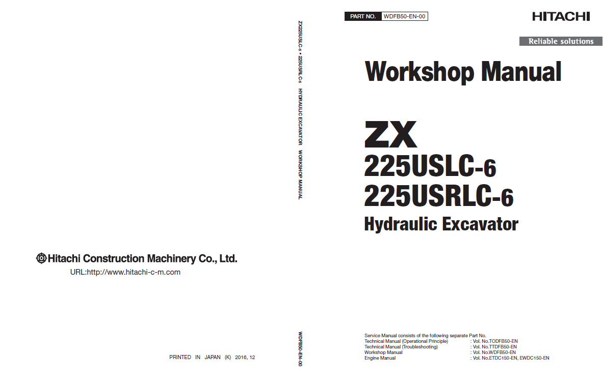 Manual de Taller y Diagramas Circuitos Eléctricos Excavadora Hitachi ZX225USLC-6, ZX225USRLC-6