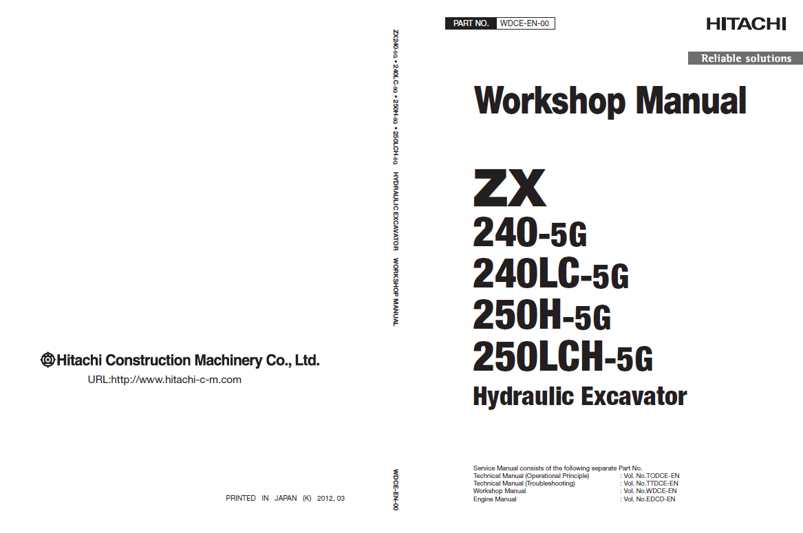 Manual de Taller y Diagramas Circuitos Eléctricos Excavadora Hitachi ZX240-5G, ZX250-5G Series