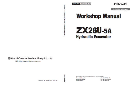 Manual de Taller y Diagramas Circuitos Eléctricos Excavadora Hitachi ZX26U-5A