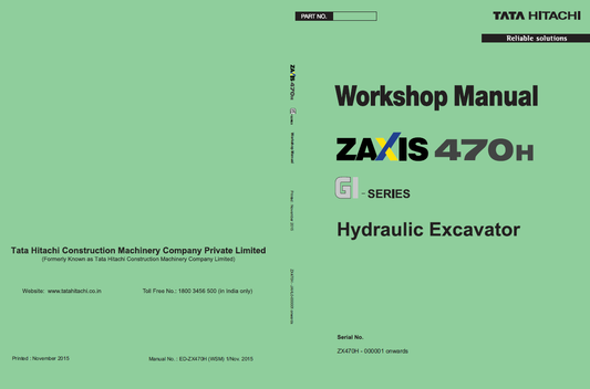 Manual de Taller y Diagramas Circuitos Eléctricos Excavadora Hitachi ZX470H GI