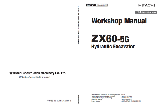 Manual de Taller y Diagramas Circuitos Eléctricos Excavadora Hitachi ZX60-5G