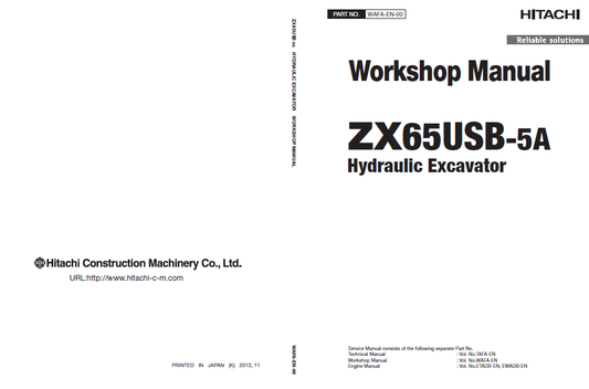 Manual de Taller y Diagramas Circuitos Eléctricos Excavadora Hitachi ZX65USB-5A