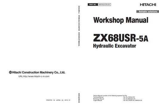 Manual de Taller y Diagramas Circuitos Eléctricos Excavadora Hitachi ZX68USR-5A