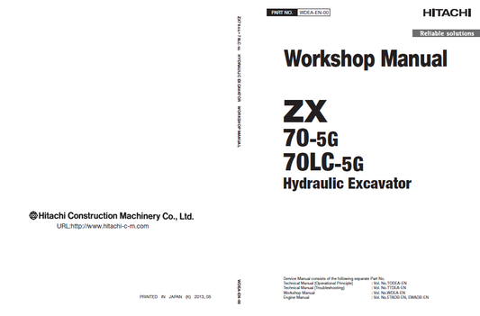 Manual de Taller y Diagramas Circuitos Eléctricos Excavadora Hitachi ZX70-5G, ZX70LC-5G