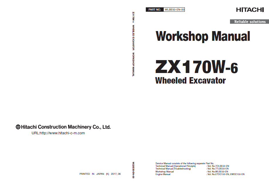 Manual de Taller y Diagramas Excavadora Hitachi ZX170W-6