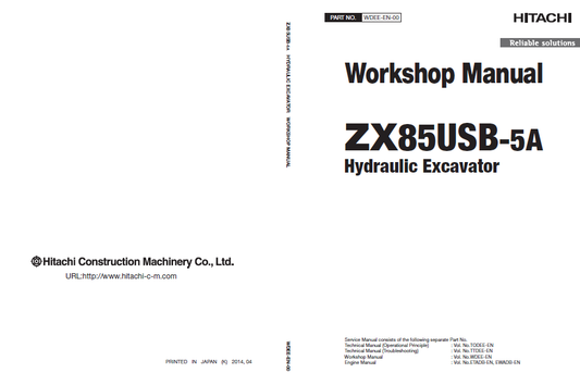 Manual de Taller y Diagramas Excavadora Hitachi ZX85USB-5A