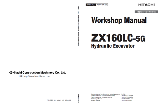 Manual de Taller y Diagramas de Circuitos Eléctricos Excavadora Hitachi ZX160LC-5G
