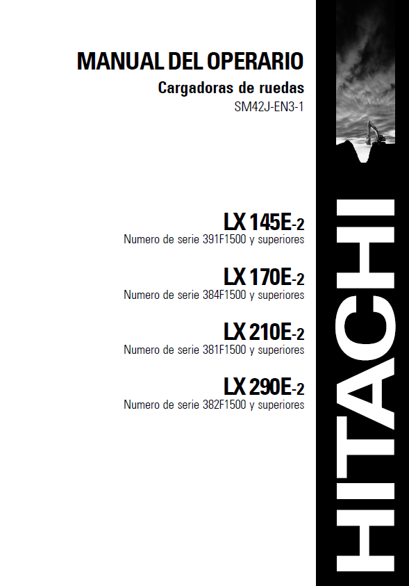 Manual del Operador Cargador sobe Ruedas Hitachi LX145E-2, LX170E-2, LX210E-2, LX290E-2