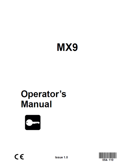 Manual del Operador Excavadora Ditch Witch MX9