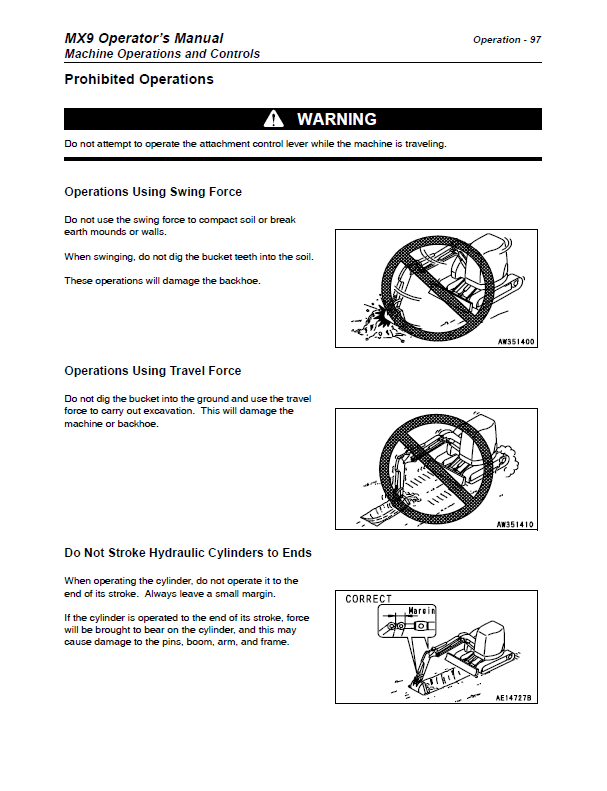 Manual del Operador Excavadora Ditch Witch MX9