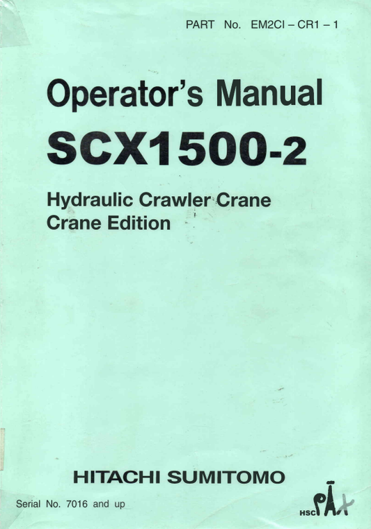 Manual del Operador Hitachi Sumitomo SCX1500-2