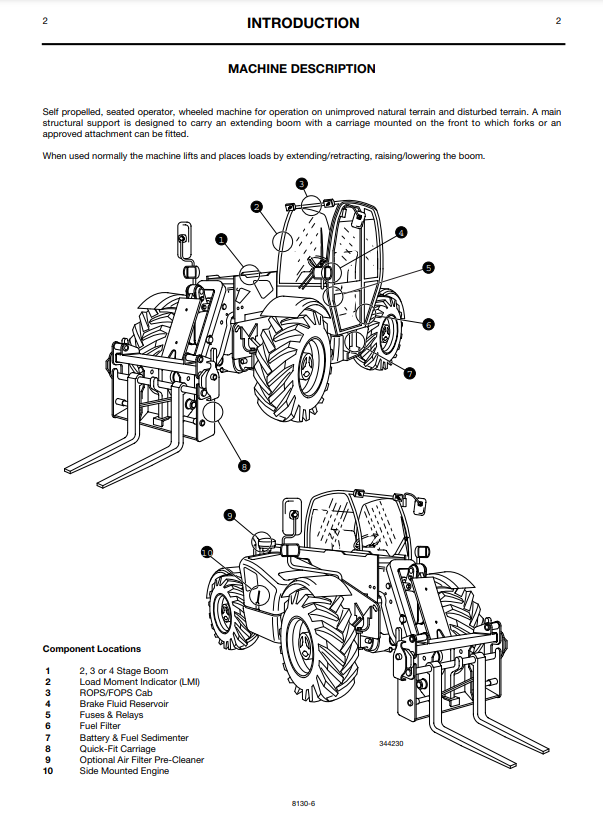 Manual del Operador Manipulador Telescopico JCB 530, 532, 533, 535, 537, 540