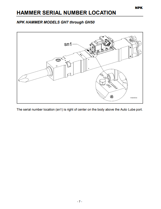 Manual del Operador Martillo NPK GH7 GH9 GH10 GH12 GH15 GH18 GH23 GH30 GH40 GH50