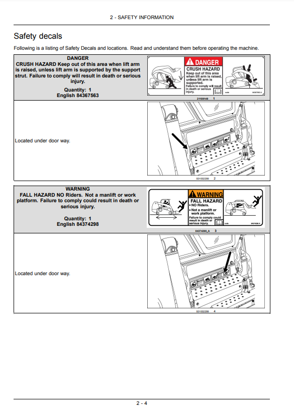 Manual del Operador Minicargador Case SR, SV, TR Series