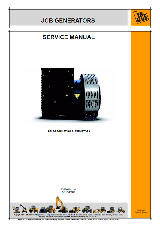 Manual de Reparación del Servicio del Alternador Autorregulador del Generador JCB