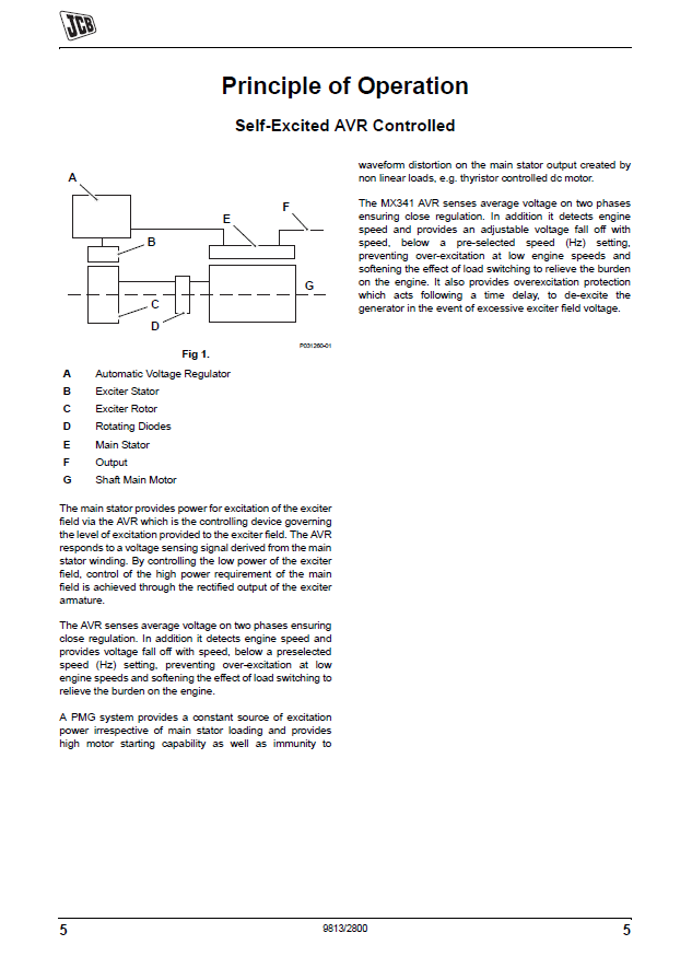 Manual de Reparación del Servicio del Alternador Autorregulador del Generador JCB