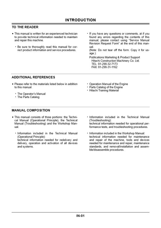 Manual de solución de Problemas Excavadora sobre Ruedas Hitachi ZX130W