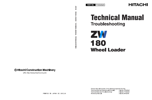 Manuales Técnicos Cargador Hitachi ZW180