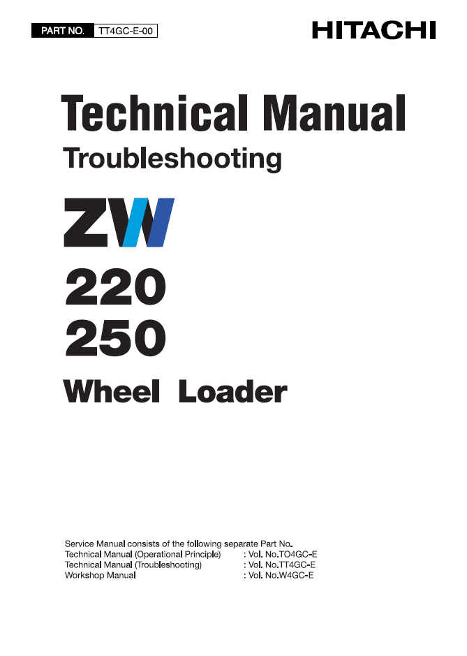 Manuales Técnicos Cargador Hitachi ZW220 ZW250 ZW310