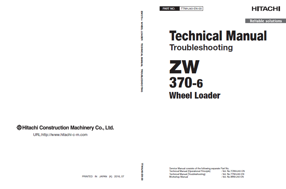 Manuales Técnicos Cargador Hitachi ZW370-6