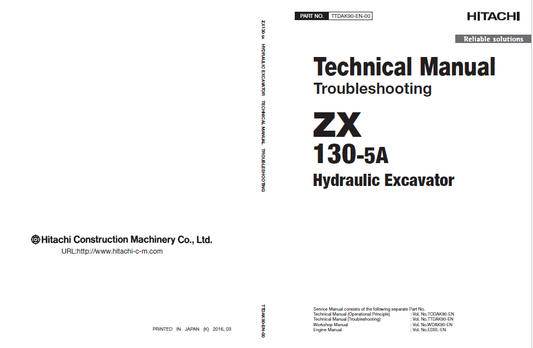 Manuales Técnicos Excavadora Hitachi ZX130-5A